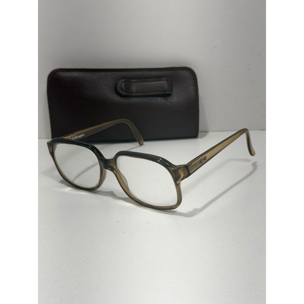 T. Brogan Optyl Vintage Eyeglasses Frames Canada 8744 21 Amber Brown 53-16 Case
